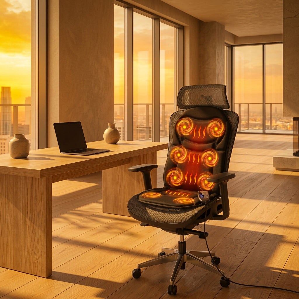 Back Massager with Heat, Vibration Massage Seat Cushion for Chair