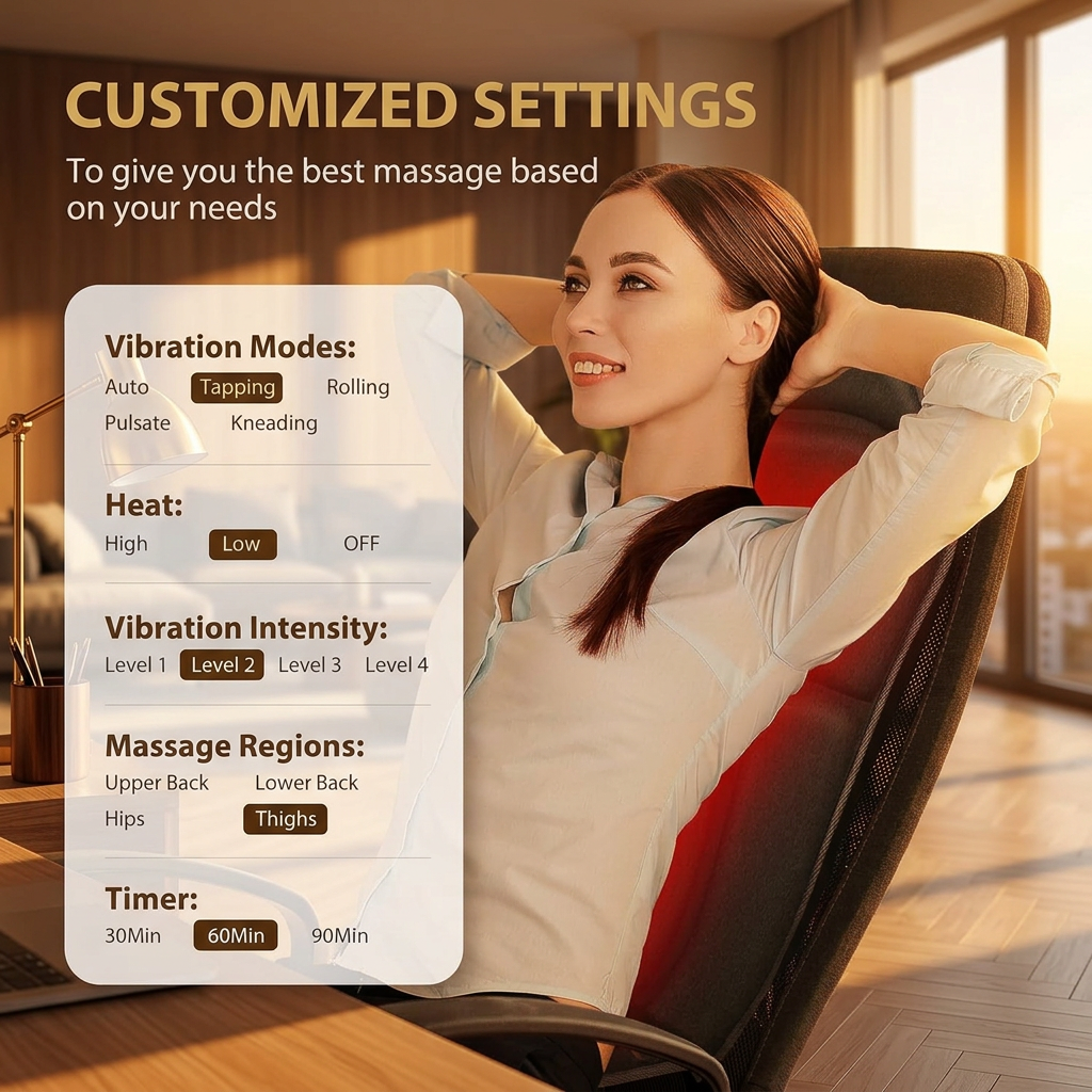 Vibration Massage Seat Cushion with Heat